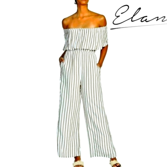 Elan Off The Shoulder/Strapless Duo Style Jumpsuit Romper - Picture 1 of 13